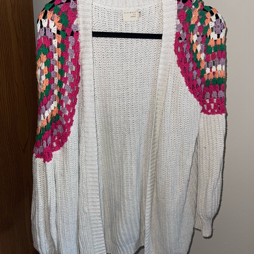 Colorful Crochet Accent Women's Sweater